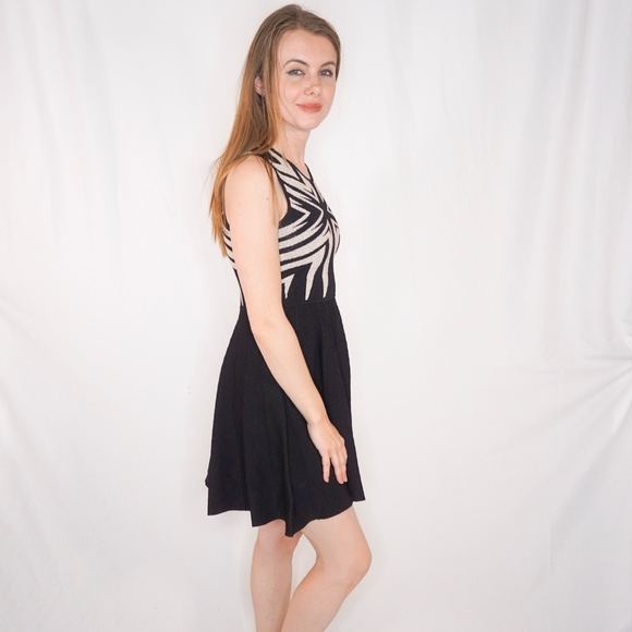 Zac Posen Knit Sparkle Fit Flare Mini Dress S 0768 - Picture 3 of 7